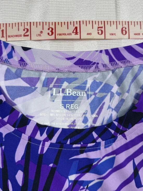 LL Bean Womens SunSmart UPF 50 Long Sleeve Shirt Medium Floral Tropical NWOT - Picture 9 of 10